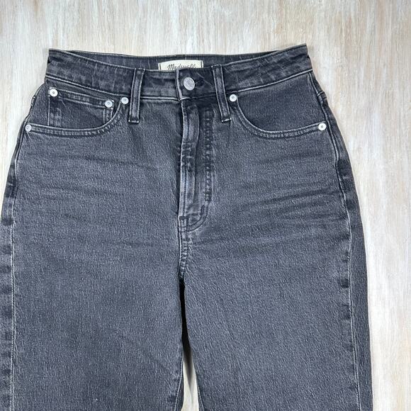 Madewell Curvy Perfect Vintage High Rise Straight Black Wash Denim Jeans 26 - Picture 4 of 15